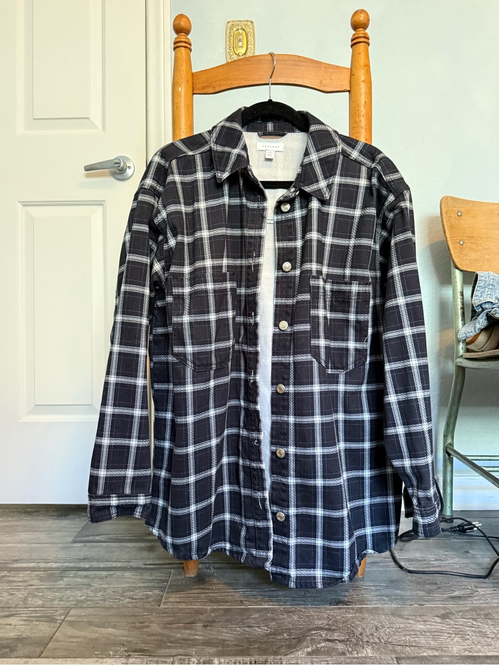 Oversized Plaid Shirt Jacket